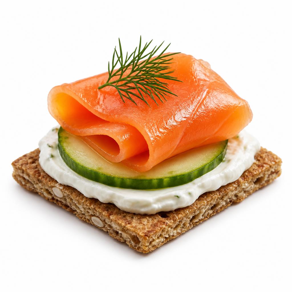 Kūpināta laša canapé